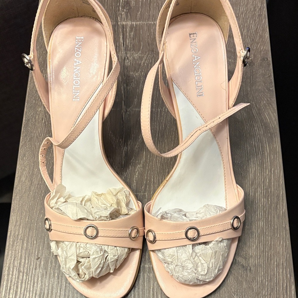 Enzo Angiolini Blush Pink Strappy Heels